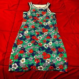 Green with flowers sleeveless dress size m